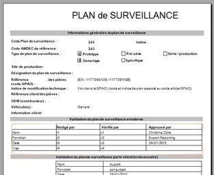 Logiciel Plan de Surveillance (Control Plan  Plan de contrôle)